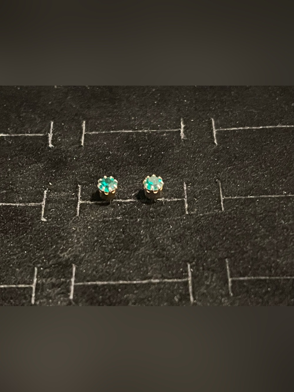 Gold toned Emerald Green Stud Earrings — Elegant Women’s Jewelry